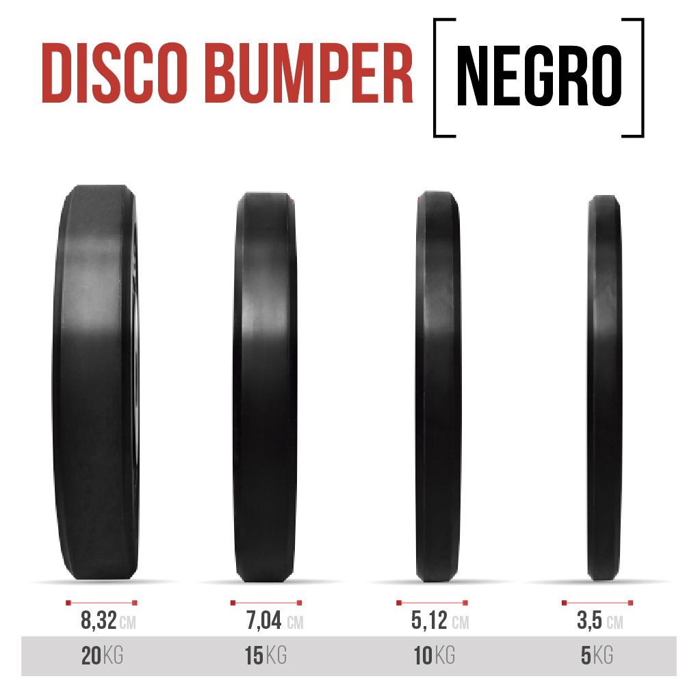 DISCOS BUMPER 5, 10, 15 O 20 KILOS (PAR)